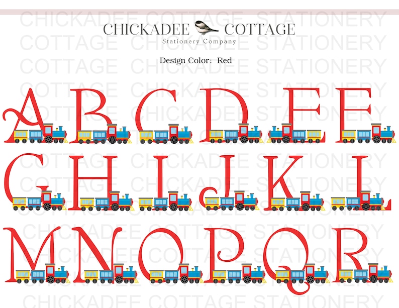Baby Shower Thank You Cards Train Monogram, Baby Boy Shower Gift, Newborn Boy, Baby Thank You Cards, Baby Boy Thank You Notes, ALL ABOARD image 8