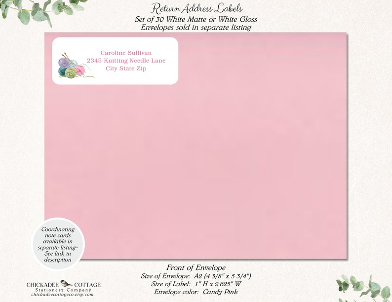 Knitting Return Address Labels Knitting Return Address Etsy