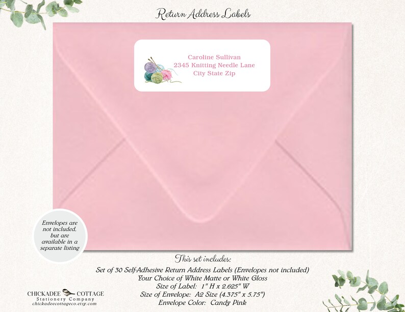 Knitting Return Address Labels Knitting Return Address Etsy