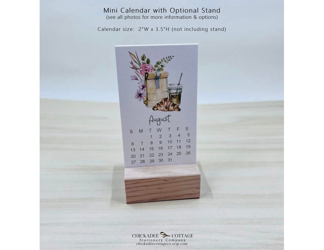 2025 Mini Coffee Calendar With Optional Wood or Metal Stand, 2"w X 3.5 ...