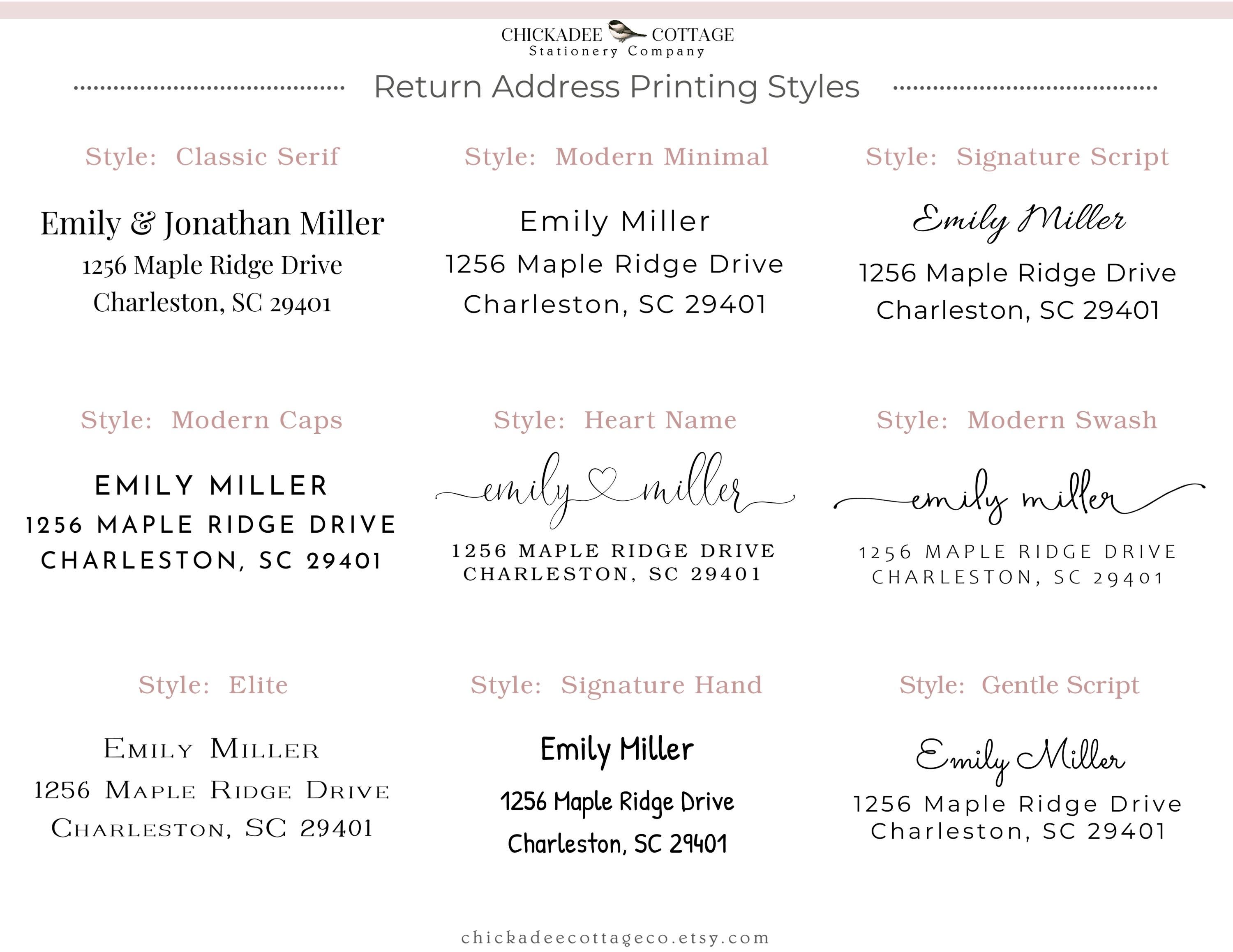 Personalized Return Address Envelope Printing Add-on - Etsy