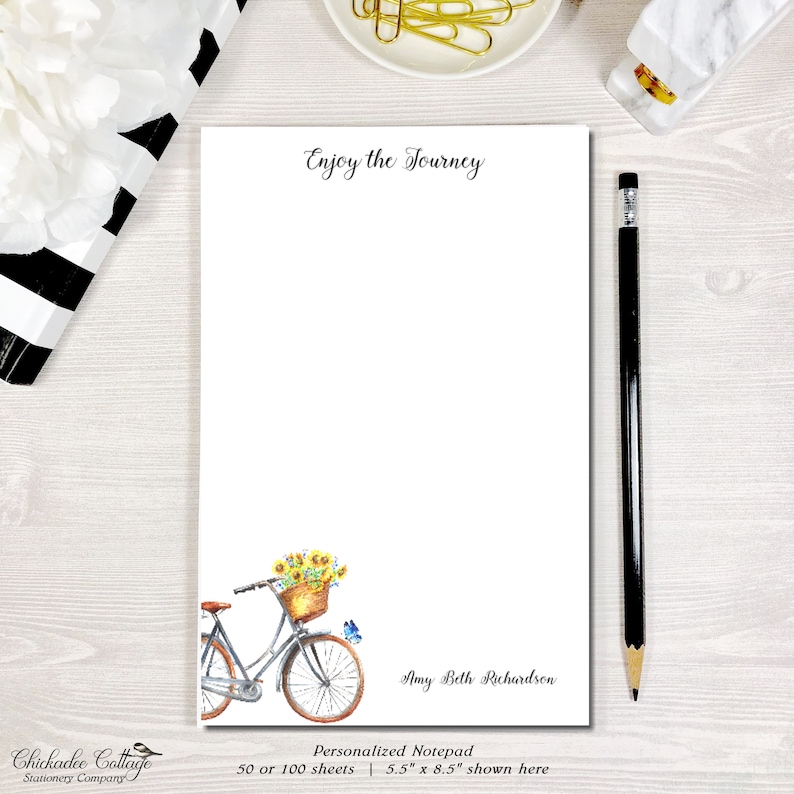 To Do List Notepad Personalized Notepad Personalized Stationery Notepad Personalized Notepad Set Custom Notepad ENJOY THE JOURNEY
