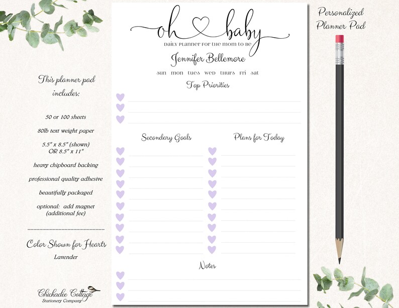 OH BABY PLANNER Mom To Be Gift Baby Shower Gift Planner Notepad Pregnancy Gift Expecting Mom Gift Baby Boy Baby Shower Gift for Mom