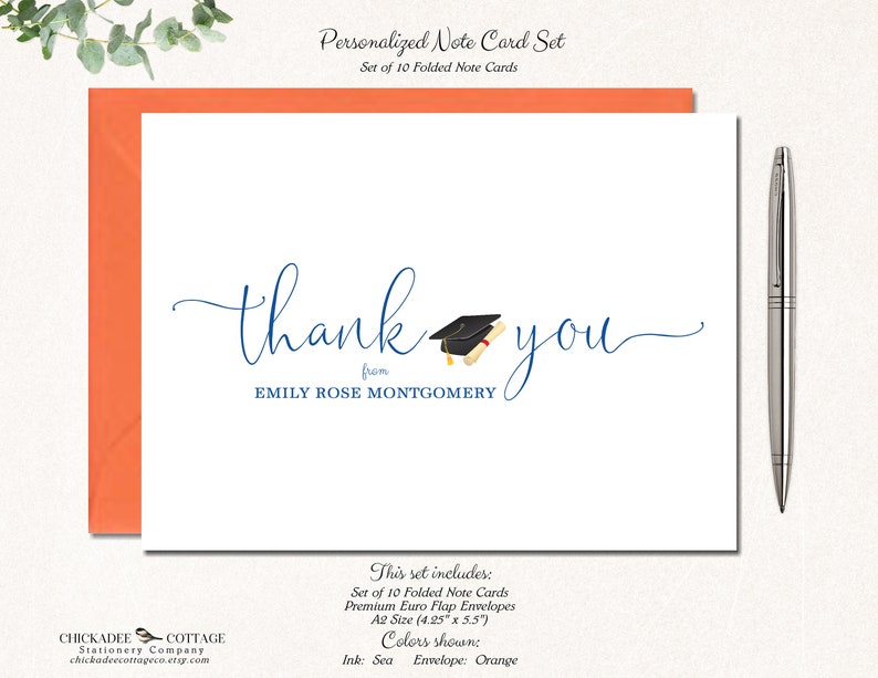 Graduation Thank You Cards Graduation Thank You Notes Etsy