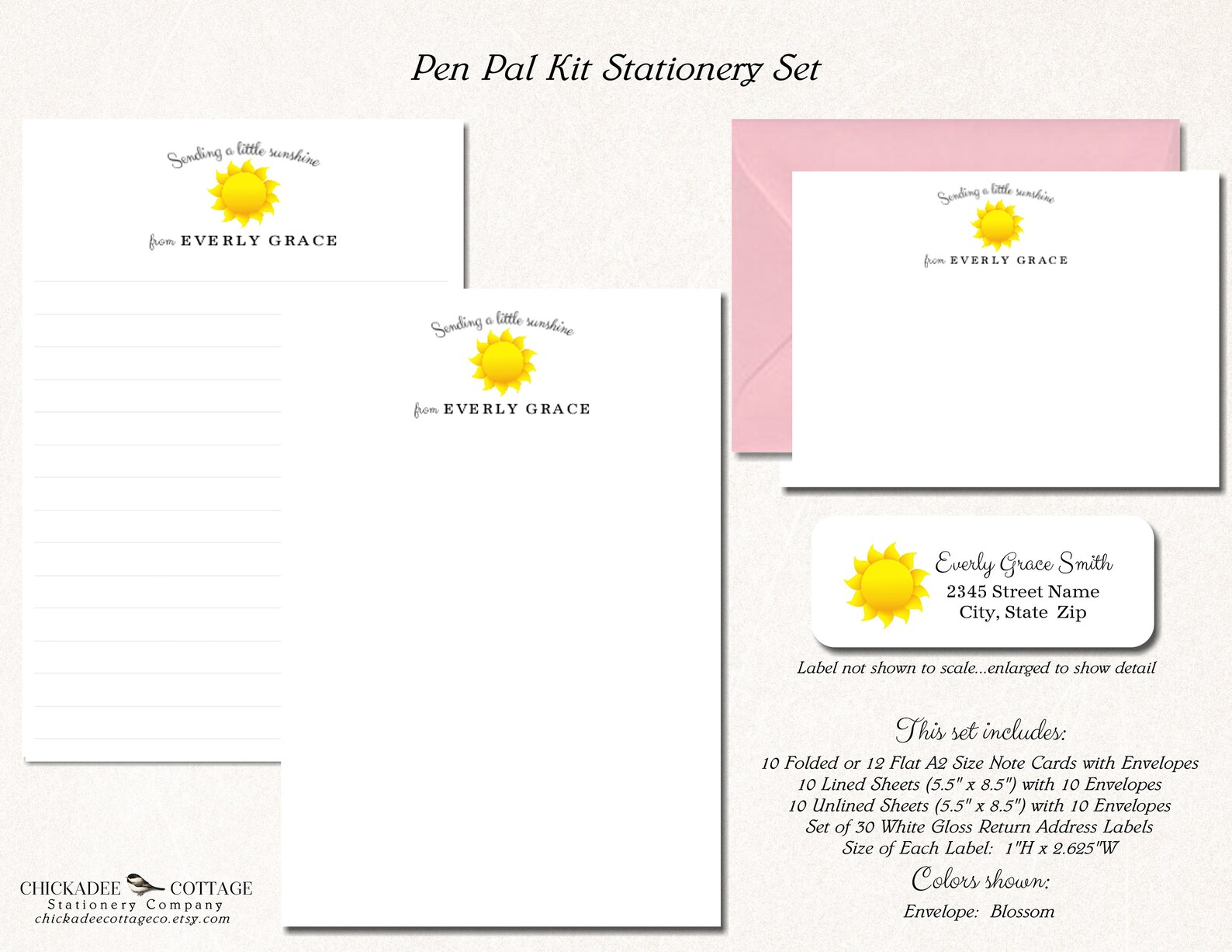 Pen Pal Stationery Set Pen Pal Kit for Kids Girls - Etsy