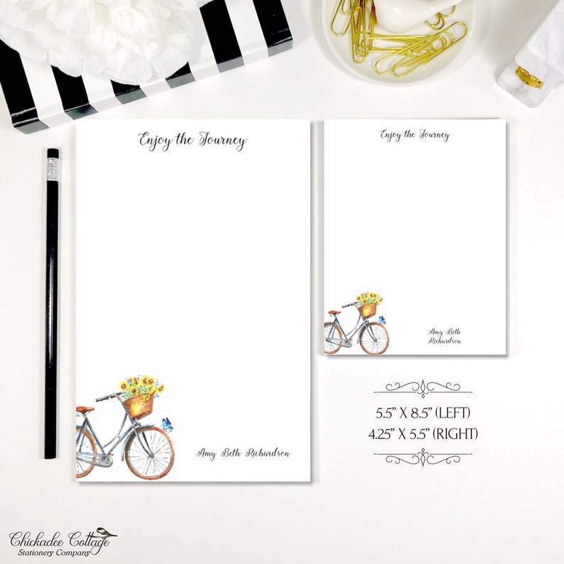 To Do List Notepad Personalized Notepad Personalized Stationery Notepad Personalized Notepad Set Custom Notepad ENJOY THE JOURNEY