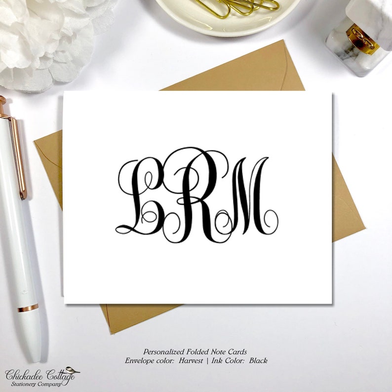 Personalized Monogram Note Card Set Personalized Stationery Etsy