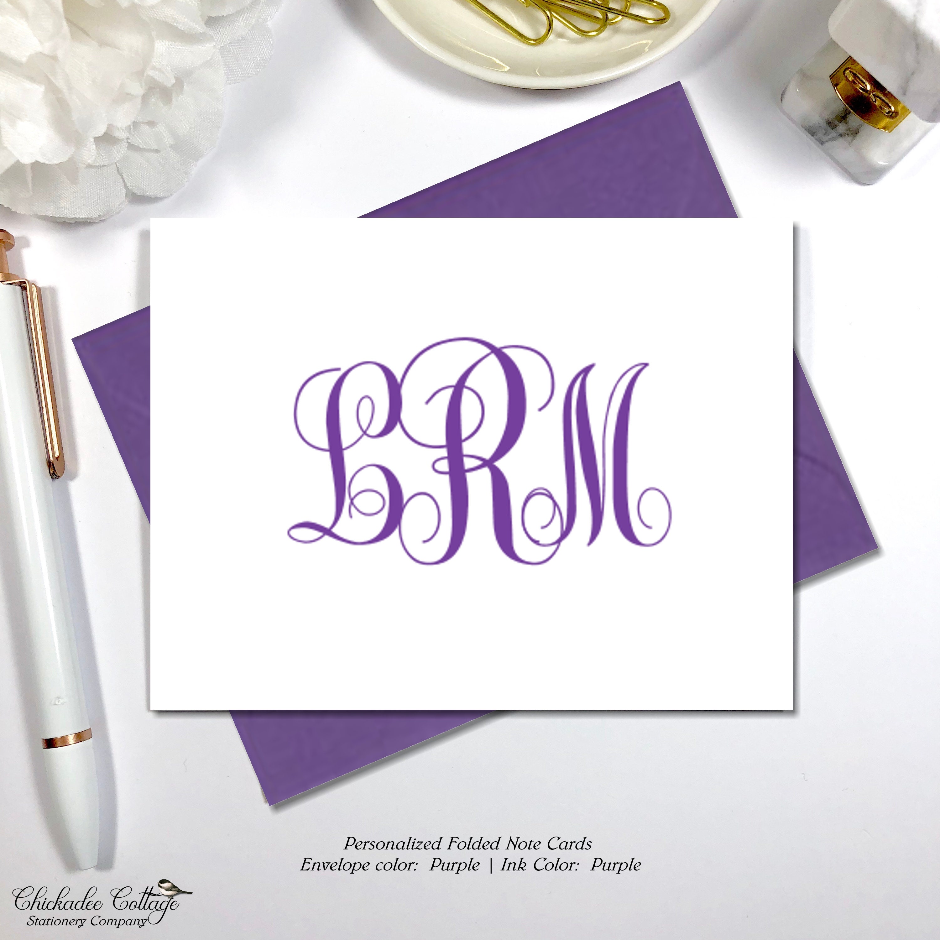 Personalized Monogram Note Card Set | Personalized Stationery Cards ...