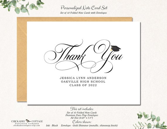 Fold Over Thank You Note Cards (A2): Capitalized Thanks