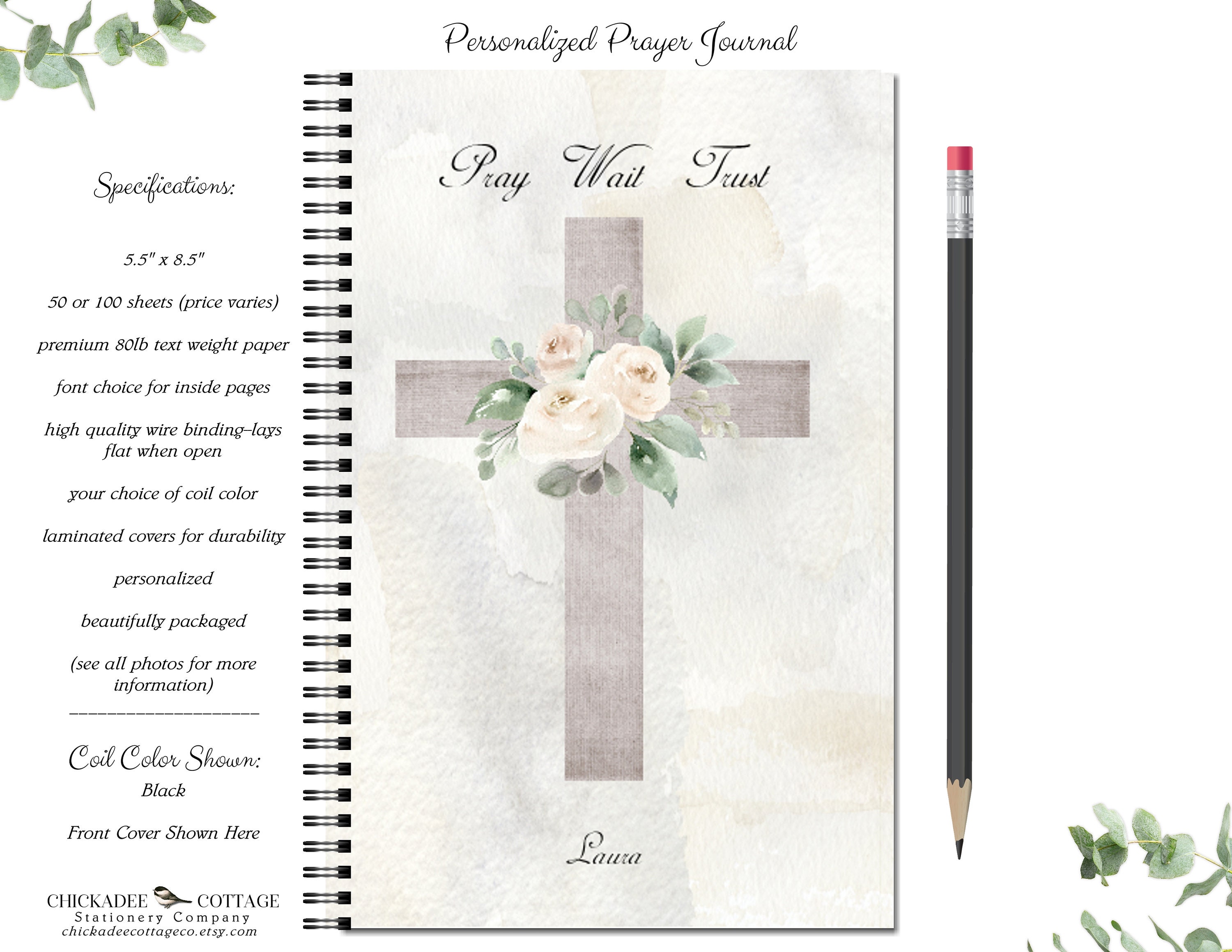Personalized Prayer Journal | Christian Bible Study Notebook | PRAY ...