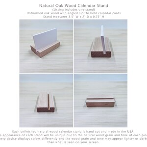 2026 or 2027 Mini Calendar with Optional Wood or Metal Stand, 3.5"W x 2"L (Business Card Size) Small Floral Desk Calendar, WILDFLOWERS image 7