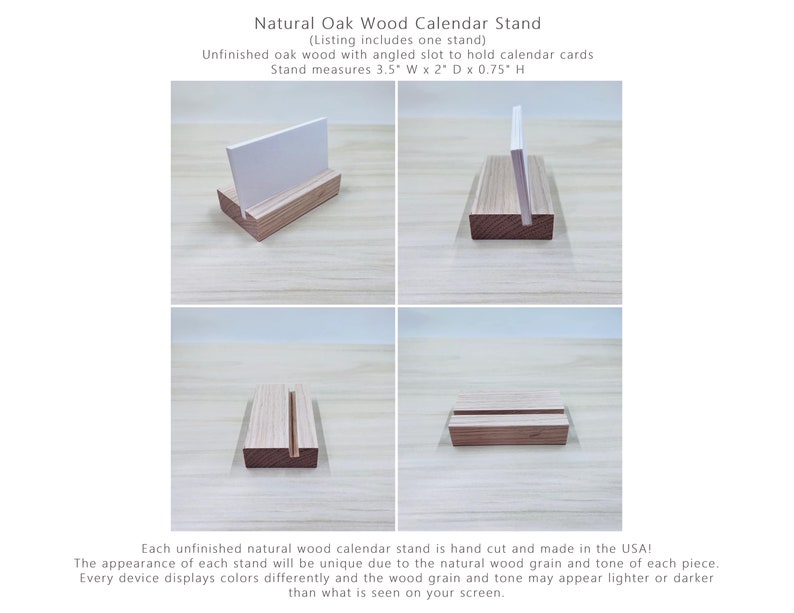 2026 or 2027 Mini Calendar with Optional Wood or Metal Stand, 3.5"W x 2"L (Business Card Size) Small Floral Desk Calendar, WILDFLOWERS image 7