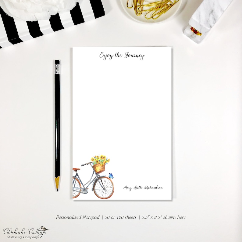 To Do List Notepad Personalized Notepad Personalized Stationery Notepad Personalized Notepad Set Custom Notepad ENJOY THE JOURNEY