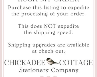 Rush Production, Please purchase in a separate transaction, Does NOT change shipping speed, Does NOT count towards free shipping promotion