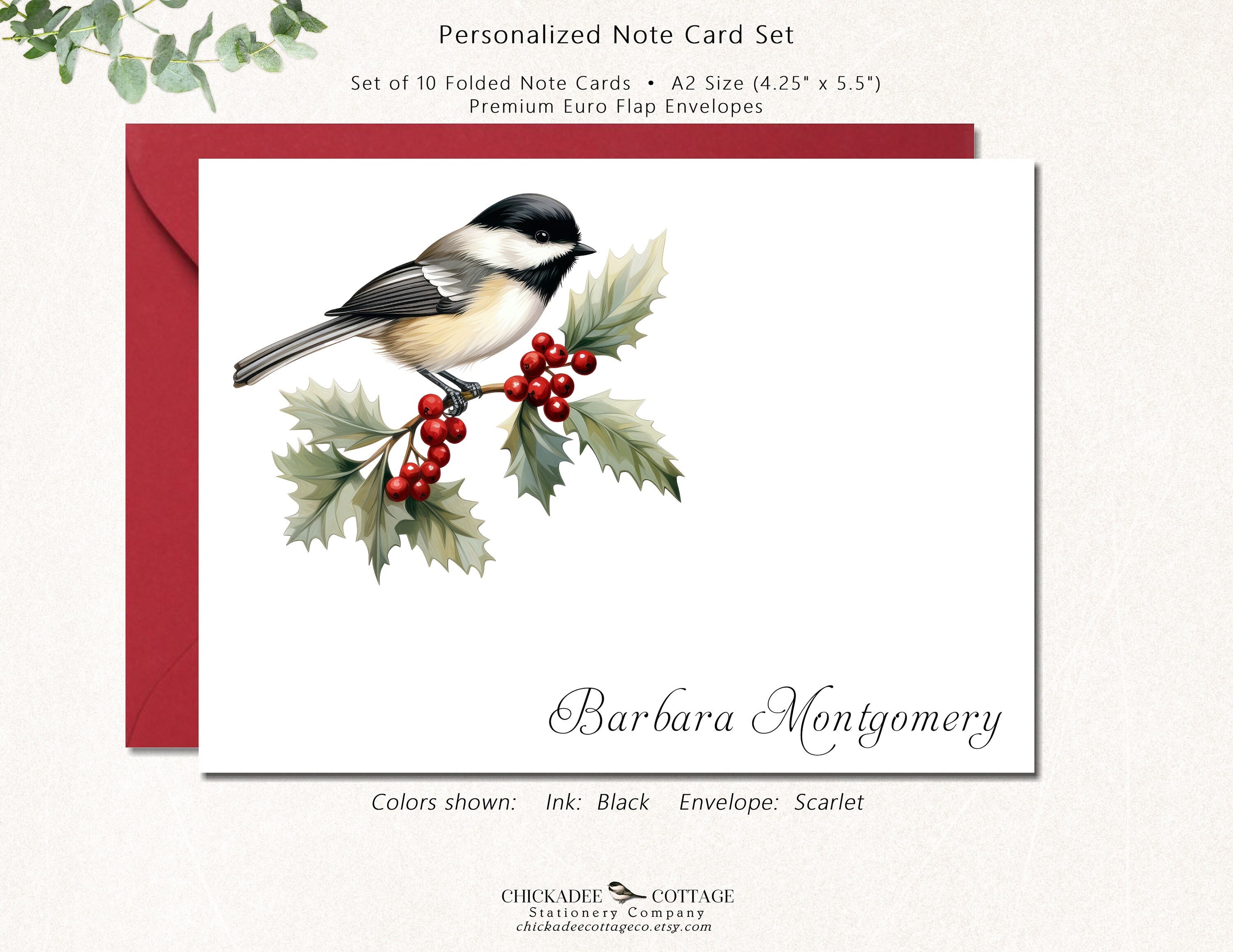Chickadees with Nest | 6 Enclosure Card Set Chickadees with Nest | 6 Enclosure Card Set