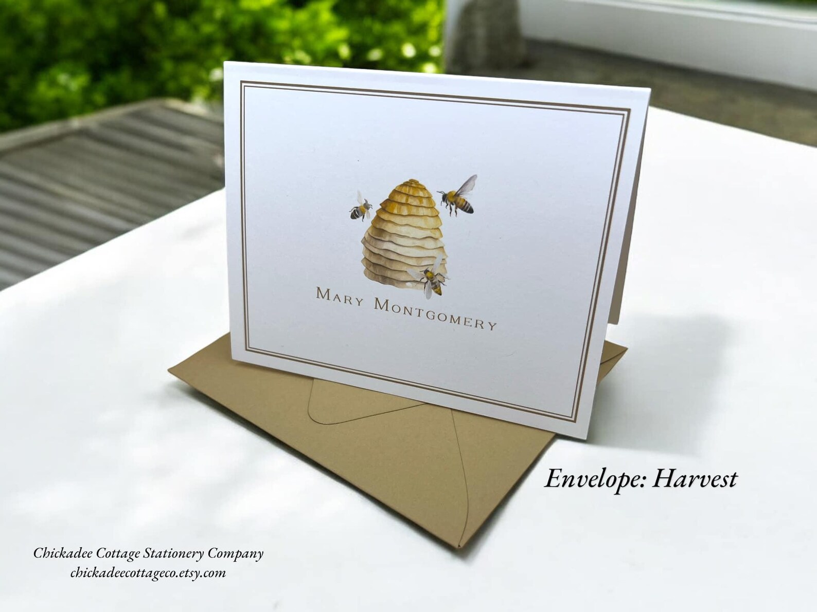 Personalized Bee Note Cards With Envelopes, Set of 16 Assorted Blank ...