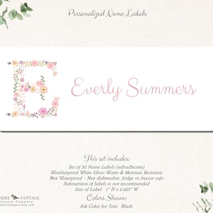 Personalized School Supply Labels for Girls, Name Stickers, Back to ...