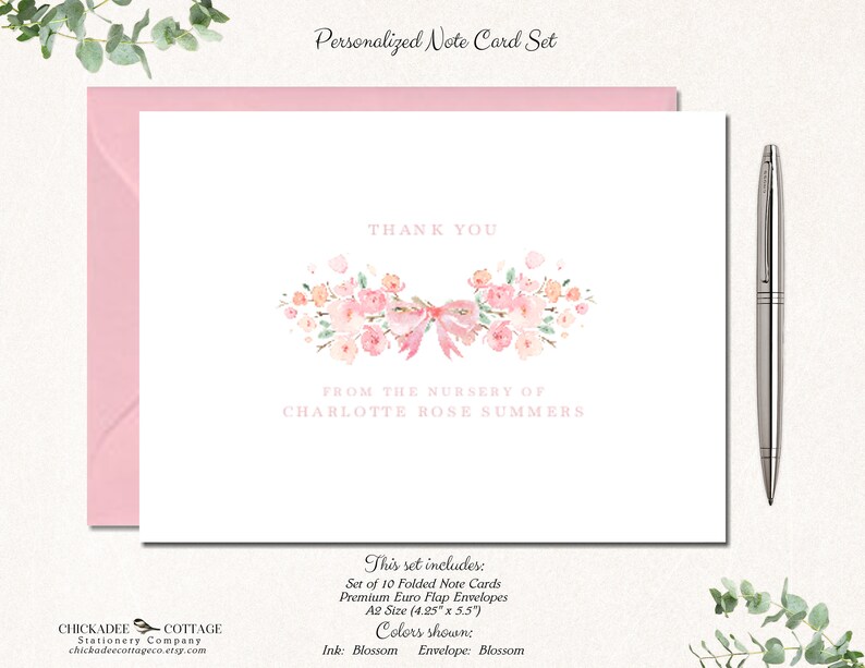 Baby Shower Thank You Cards Girl Baby Shower Gift Baby Etsy