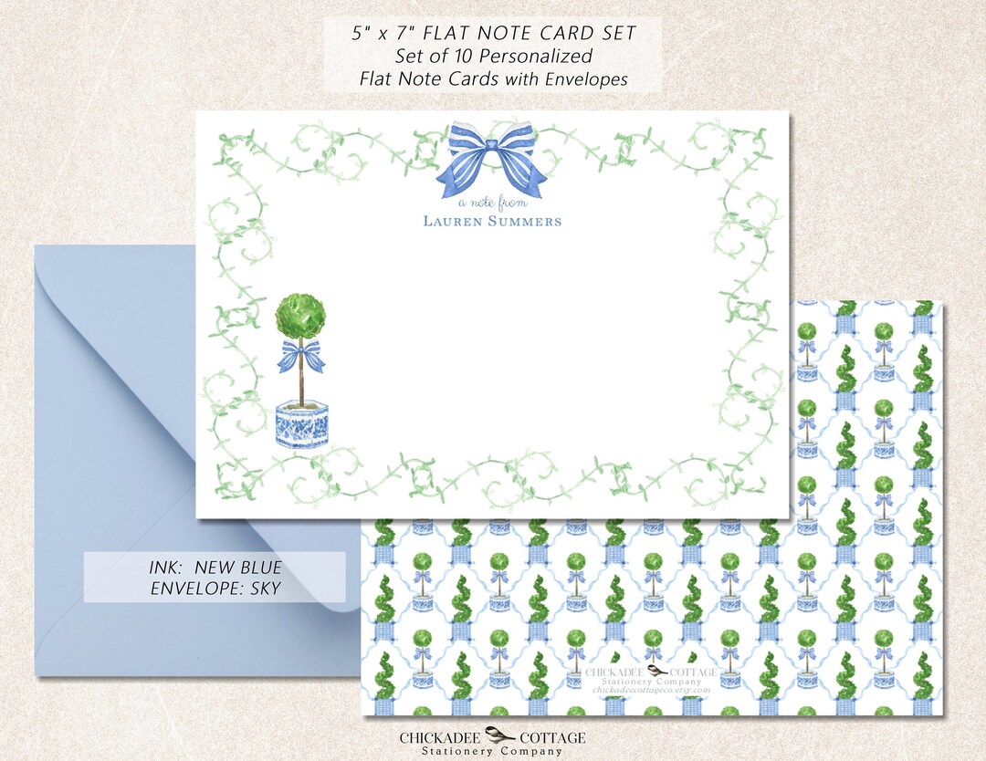 Personalized Stationery for Women, Note Card Set With Envelopes, Set of ...