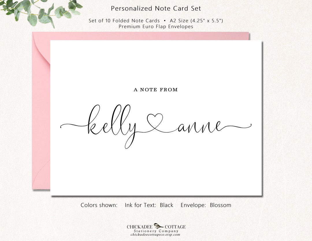 Note Cards With Envelopes Set for Women, Set of 10 Folded Stationery ...