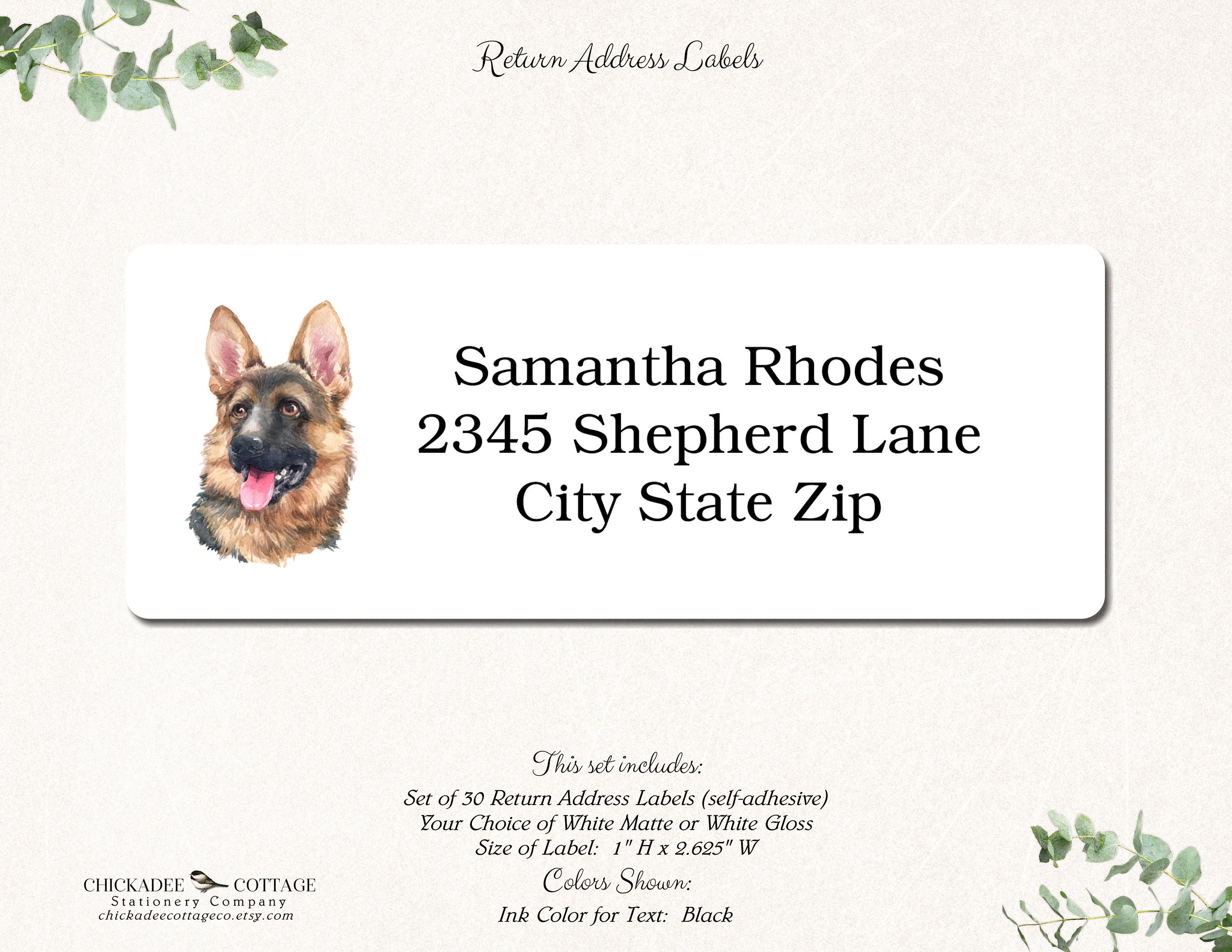 German Shepherd Return Address Labels German Shepherd Gifts Etsy