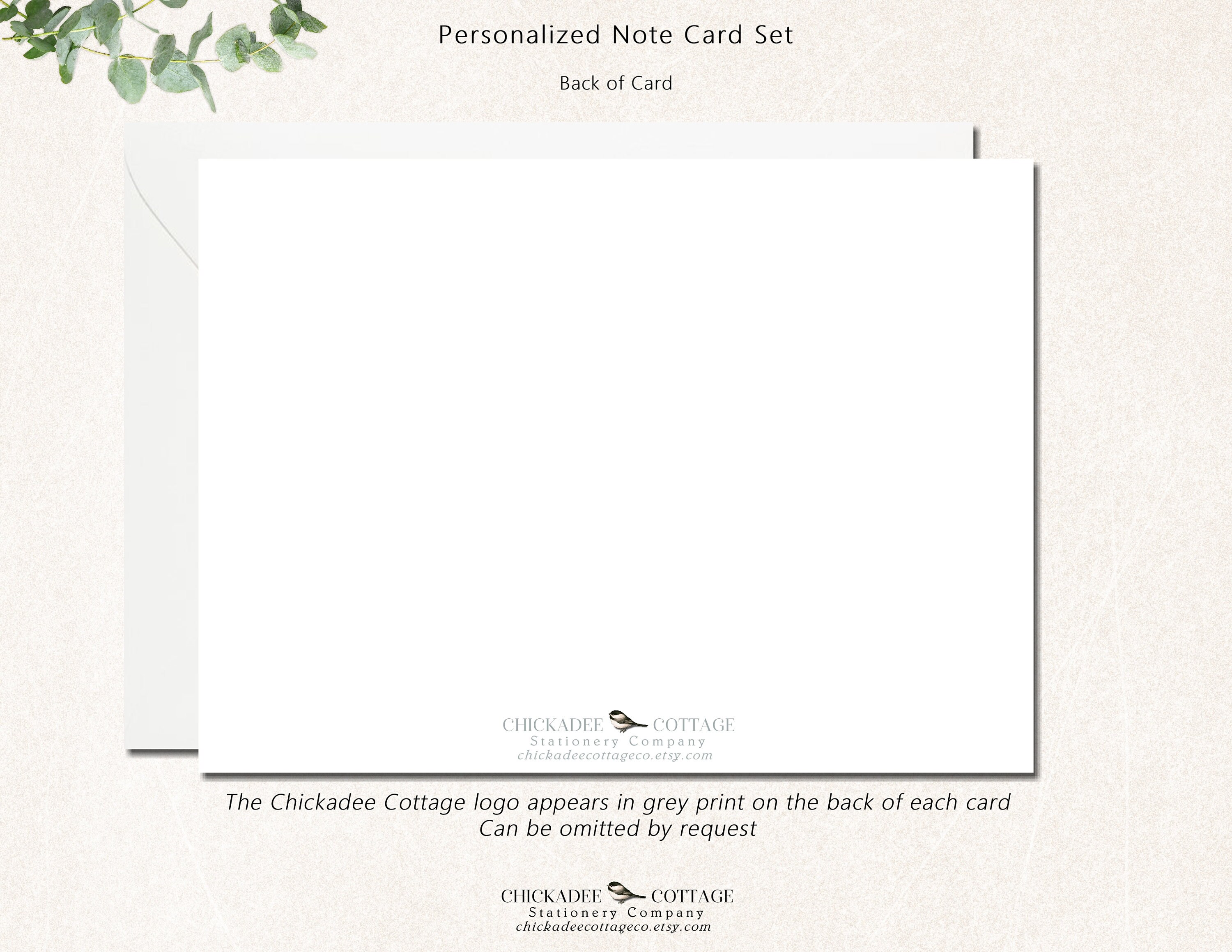 Personalized Note Cards With Envelopes, Set of 12 Flat Notecards for ...