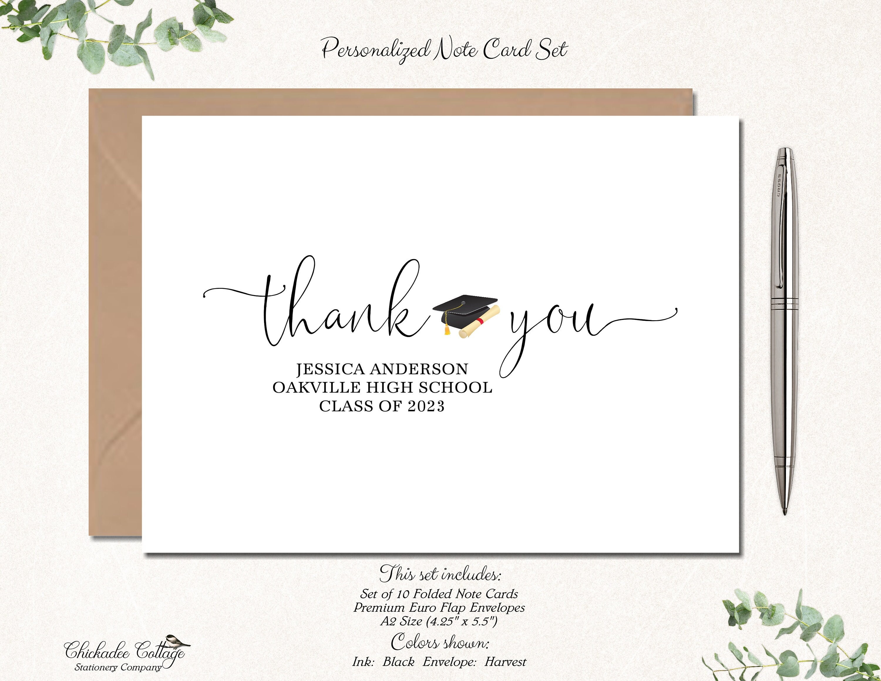 Personalized Graduation Thank You Cards Set, Class of 2026 Stationery (10 Cards With Envelopes) GRADUATION CAP DIPLOMA - Etsy Personalized Graduation Thank You Cards Set, Class of 2026 Stationery (10 Cards With Envelopes) GRADUATION CAP DIPLOMA - Etsy