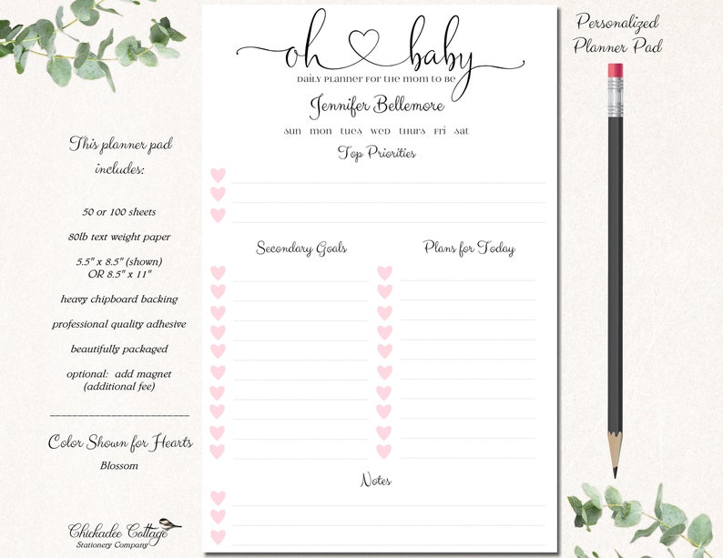 OH BABY PLANNER Mom To Be Gift Baby Shower Gift Planner Notepad Pregnancy Gift Expecting Mom Gift Baby Boy Baby Shower Gift for Mom