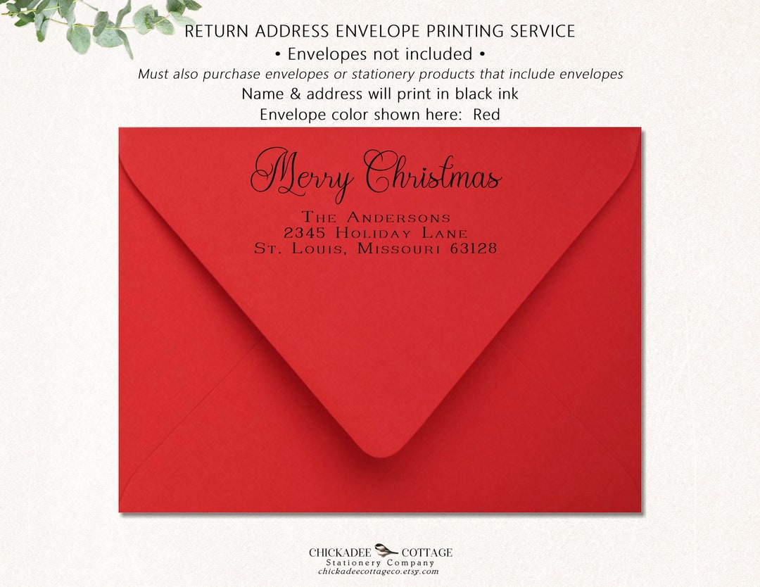 Return Address Printing Add-on Service, Envelopes Not Included & Must ...