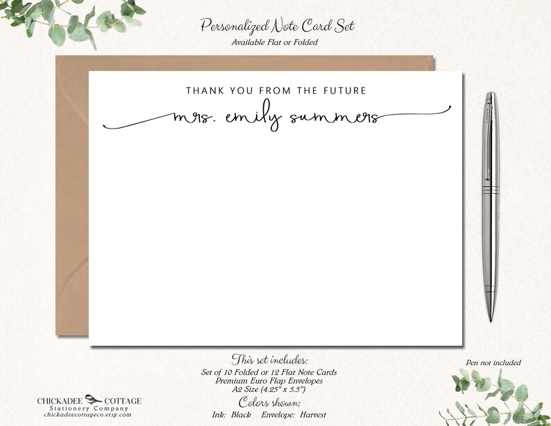 Personalized Bridal Shower Thank You Cards Bridal Shower Etsy