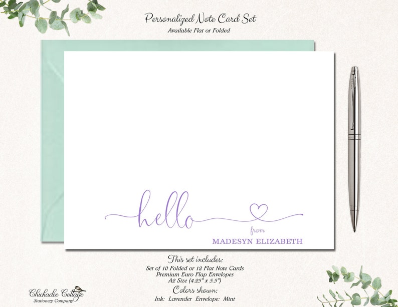 customized note cards and envelopes