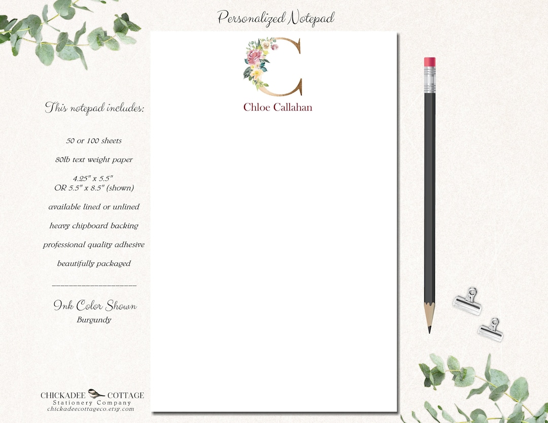 Personalized Notepad | Monogram Notepad | Memo Pad | to Do List Notepad ...