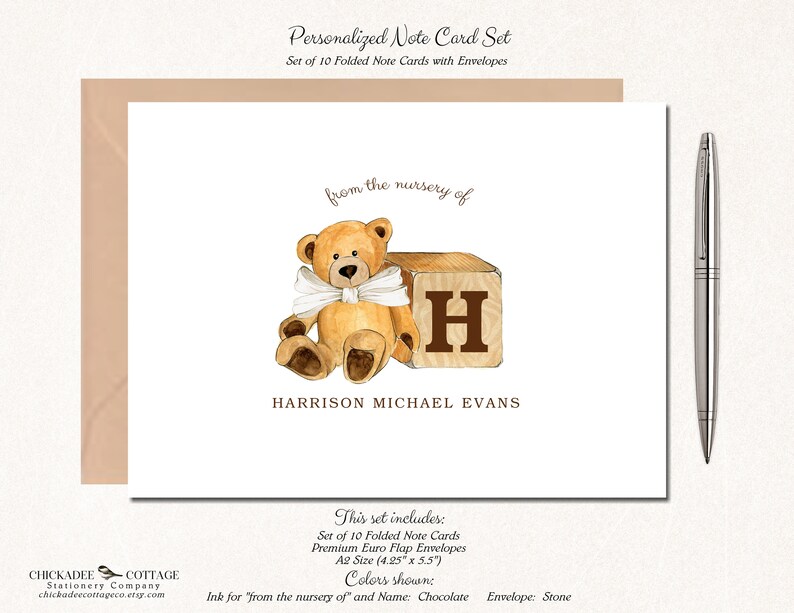 Teddy Bear Baby Shower Thank You Cards Baby Shower Thank You Etsy