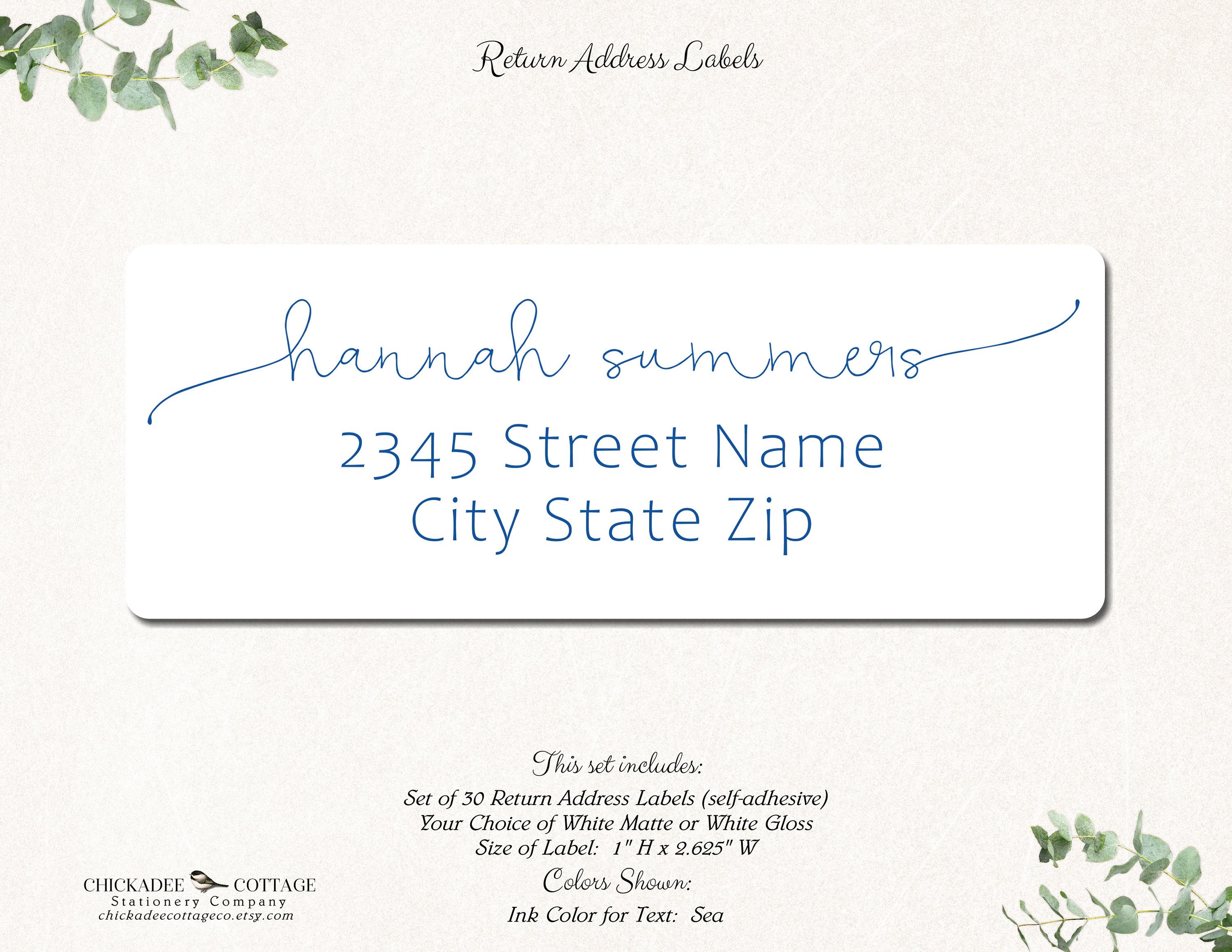 Script Return Address Labels | Return Address Stickers | Personalized ...
