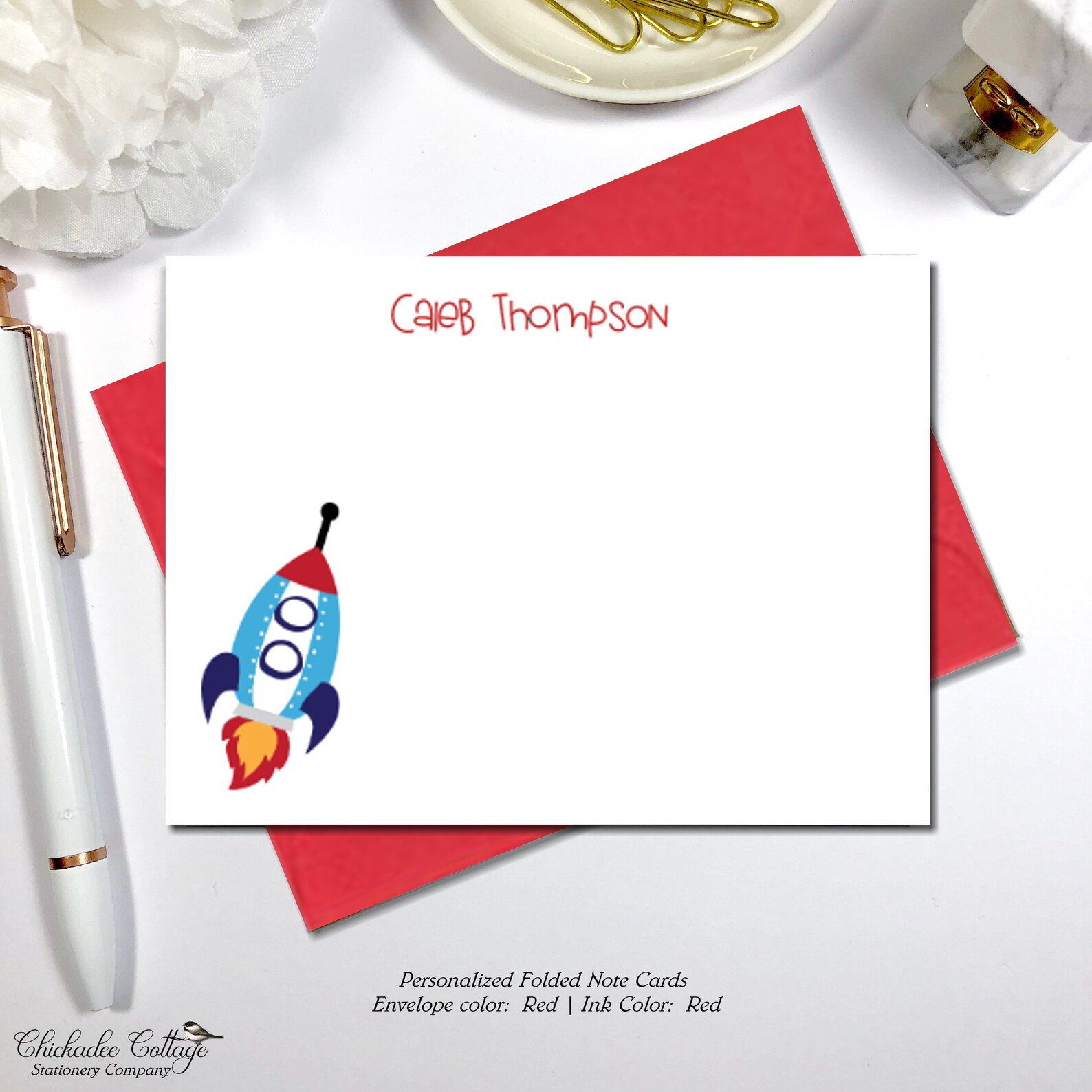 Birthday Thank You Cards / Rocket Stationery / Boys Stationery / Rocket ...