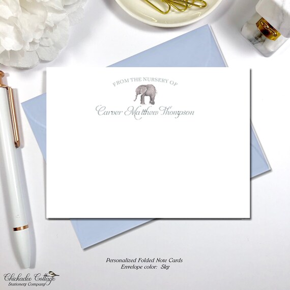 baby shower thank you cards baby thank you notes personalized baby stationery stationary baby boy baby girl elephant baby center baby thank you notes