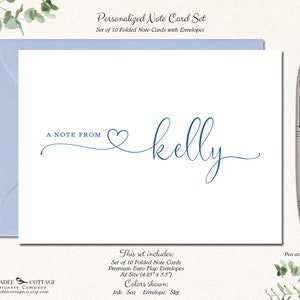 Note Cards With Envelopes Set for Women, Set of 10 Folded Stationery ...