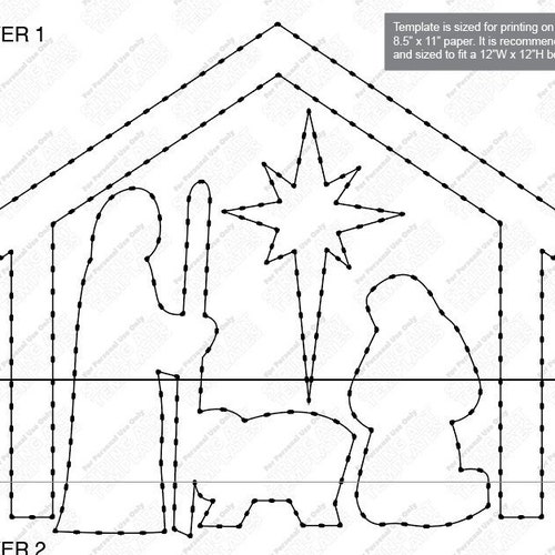 Nativity Scene Custom String Art Template Etsy