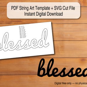 Blessed String Art Template | Scalable PDF + SVG Digital Download (Cricut/Silhouette)