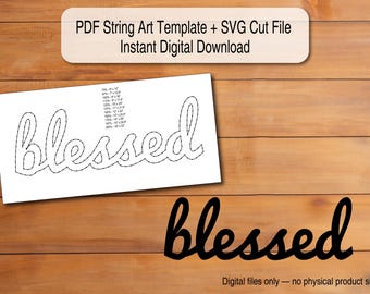 Blessed String Art Template | Scalable PDF + SVG Digital Download (Cricut/Silhouette)