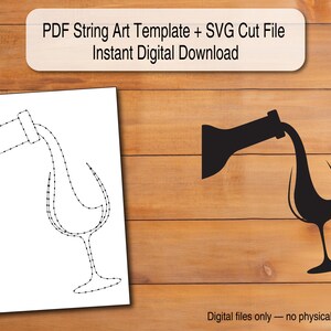 Wine Pout - String Art Template | Scalable PDF + SVG Digital Download (Cricut/Silhouette)