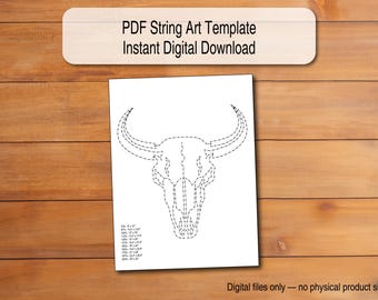 Cow Skull String Art Template | Scalable PDF Digital Download