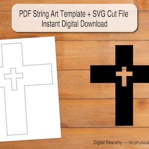 Cross String Art Template | Scalable PDF + SVG Digital Download (Cricut/Silhouette)