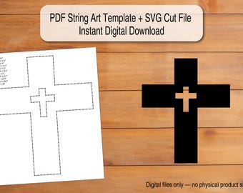 Cross String Art Template | Scalable PDF + SVG Digital Download (Cricut/Silhouette)