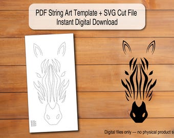 Zebra -  String Art Template | Scalable PDF + SVG Digital Download (Cricut/Silhouette)