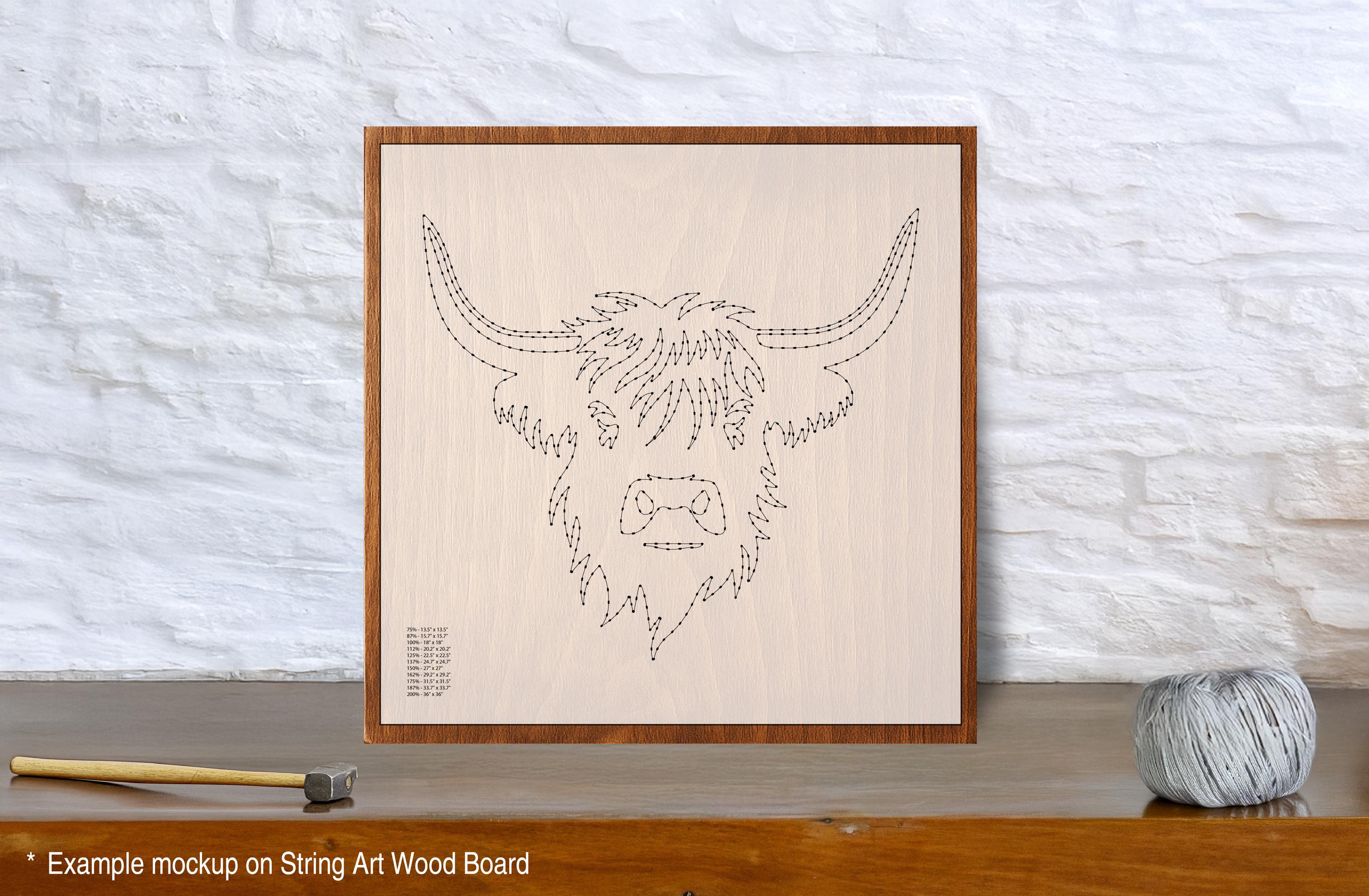 Highland Cow - String Art Template | Scalable PDF + SVG Digital ...