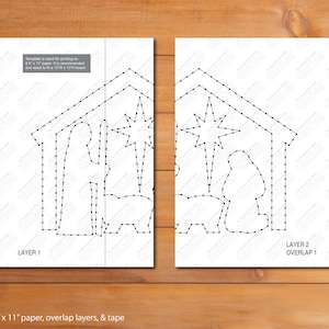 Nativity Scene String Art Template Etsy