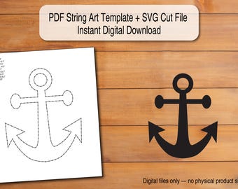 Anchor String Art Template | Scalable PDF + SVG Digital Download (Cricut/Silhouette)