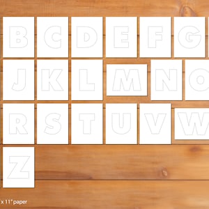 Letras do alfabeto com 6 polegadas de altura - modelo de arte com cordas