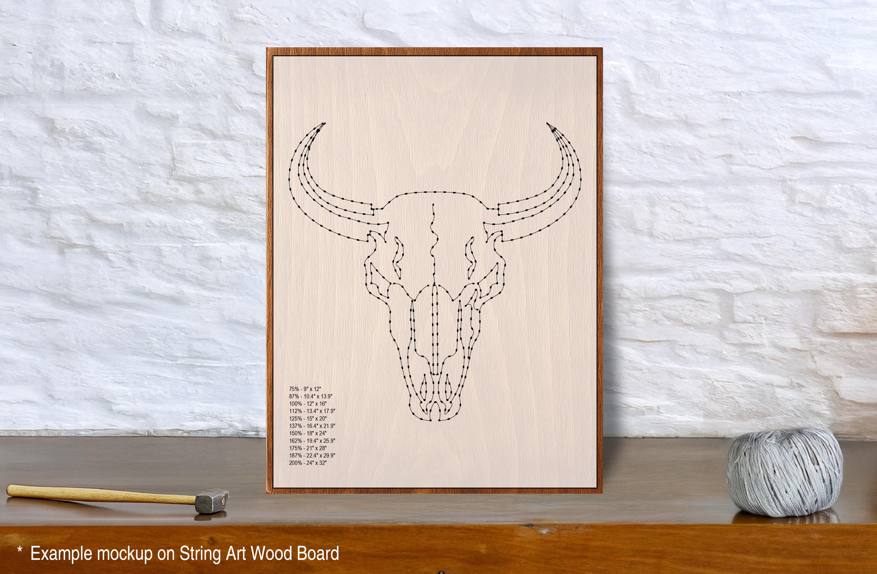 Skull String Design Cow Skull String Art Template | Scalable PDF Digital Download - Etsy